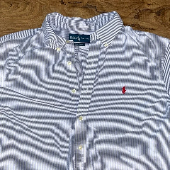 Ralph Lauren Blue stripe shirt - Picture 2 of 3